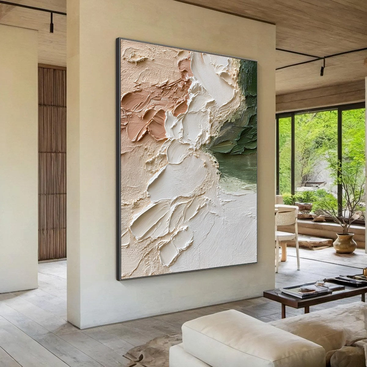 EARTH'S EMBRACE: Textured Wabi Sabi Abstract Painting in Earth Tones - Image 7
