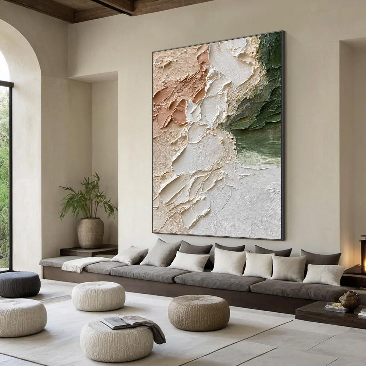EARTH'S EMBRACE: Textured Wabi Sabi Abstract Painting in Earth Tones - Image 8