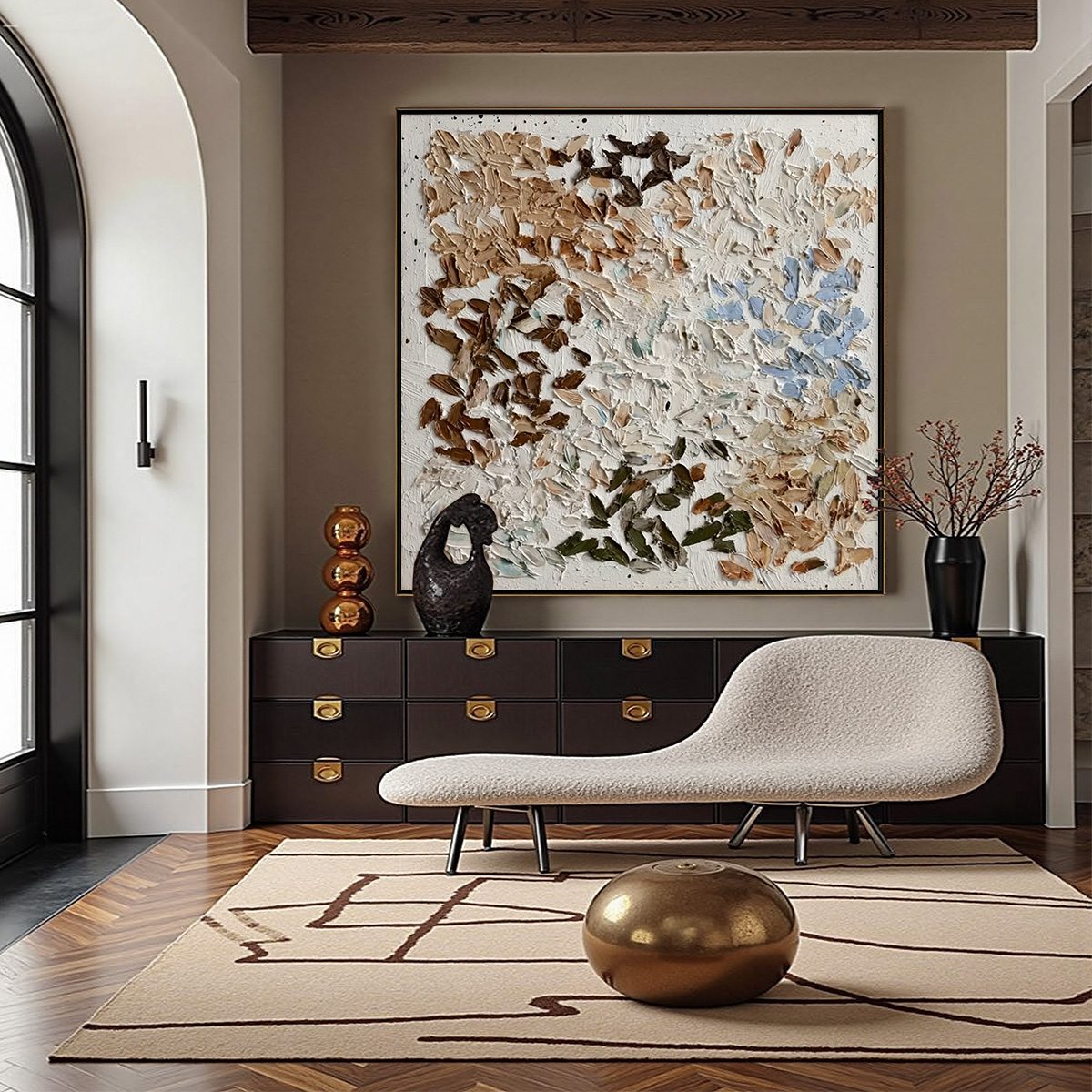 EARTH'S MOSAIC: Textured Wabi Sabi Abstract Impasto Painting - Image 4