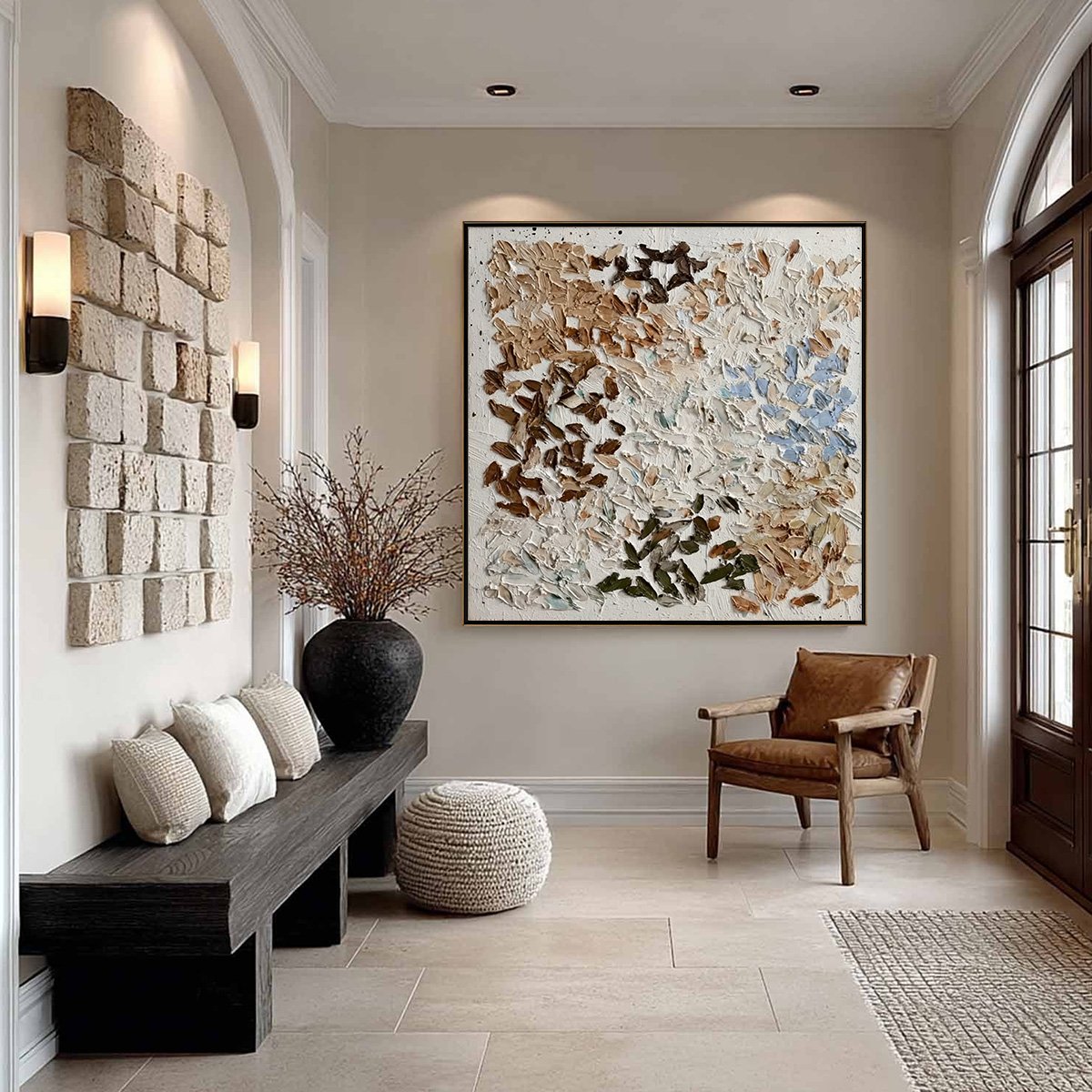 EARTH'S MOSAIC: Textured Wabi Sabi Abstract Impasto Painting - Image 6