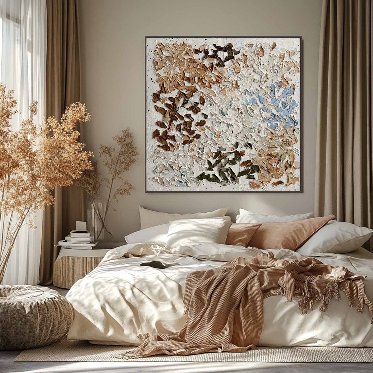 EARTH'S MOSAIC: Textured Wabi Sabi Abstract Impasto Painting - Image 2