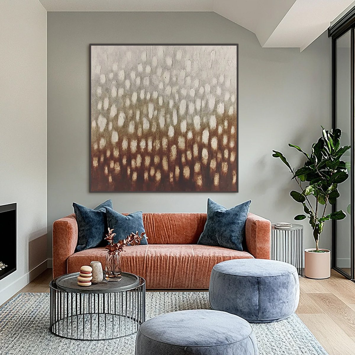 EARTH'S WHISPER: Textured Wabi Sabi Abstract Art in Earth Tones - Image 2
