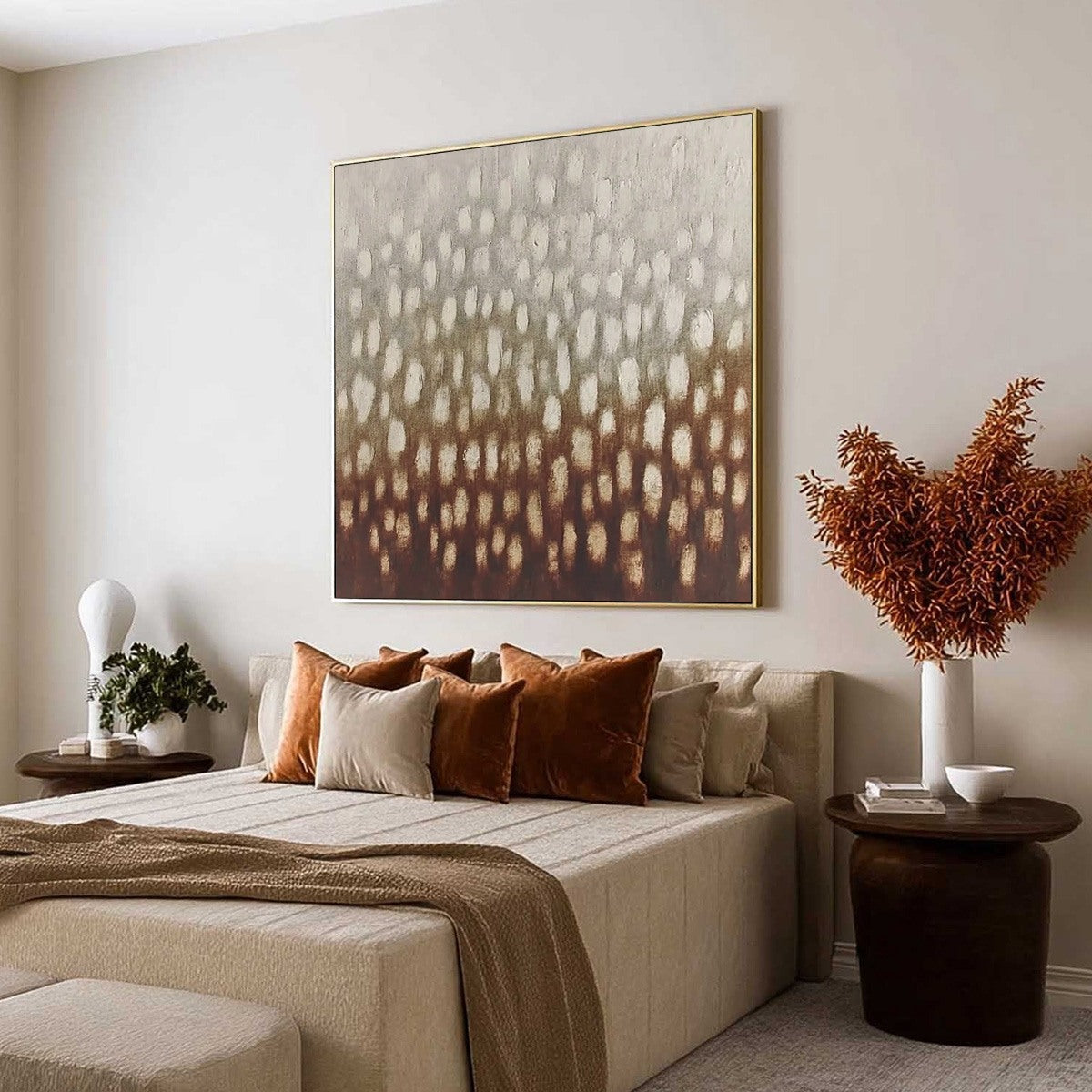 EARTH'S WHISPER: Textured Wabi Sabi Abstract Art in Earth Tones - Image 7