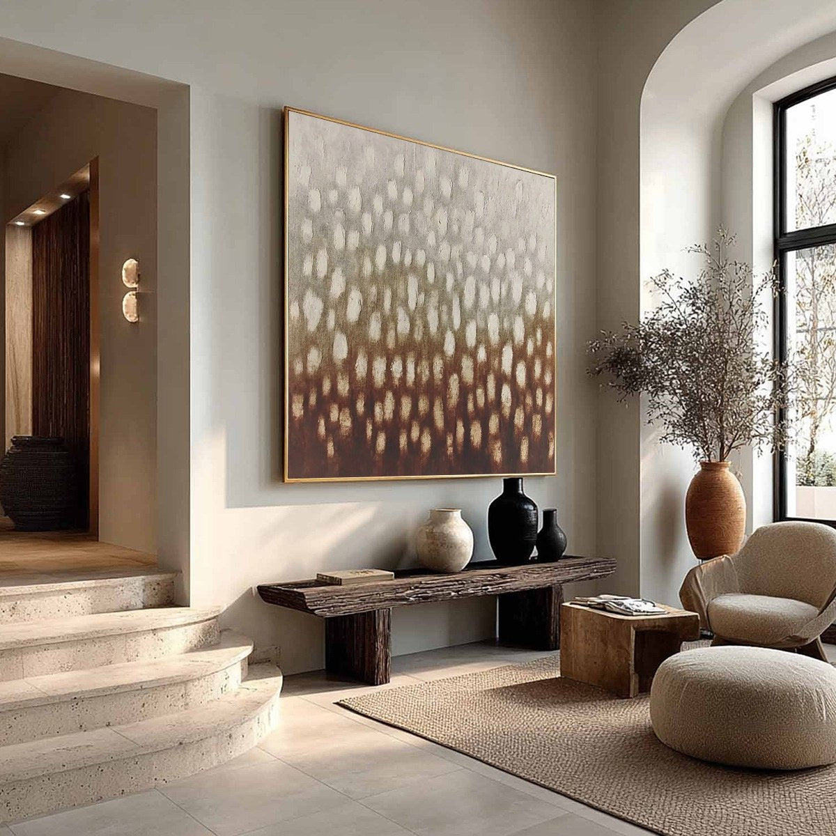 EARTH'S WHISPER: Textured Wabi Sabi Abstract Art in Earth Tones - Image 8