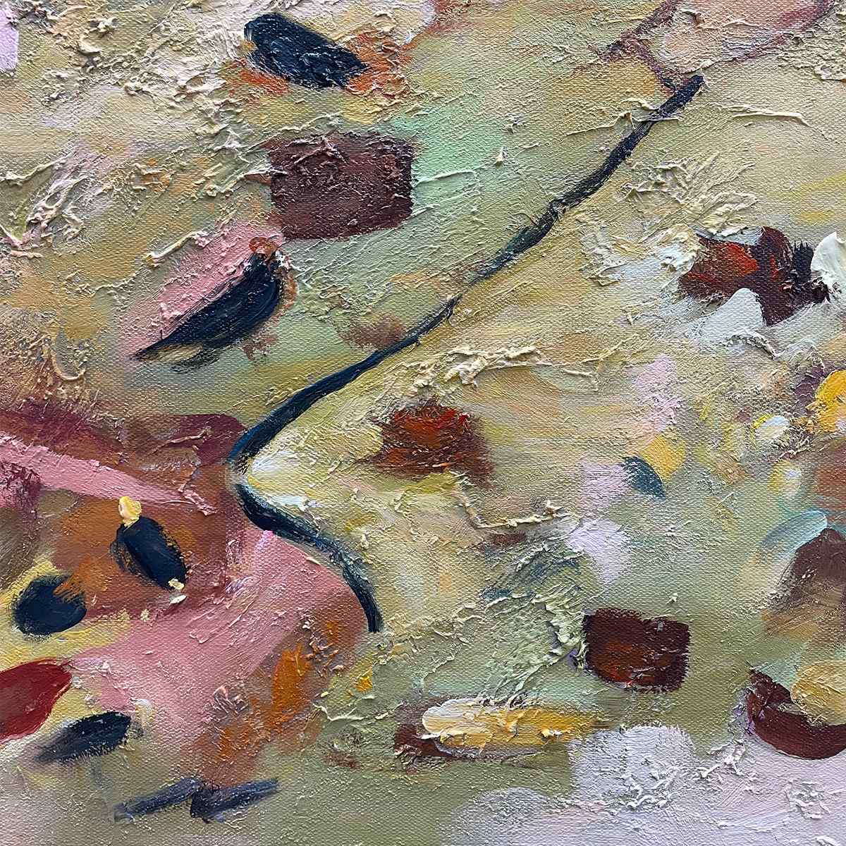 EARTH TONES: Abstract Organic Textured Oil Painting - Image 6