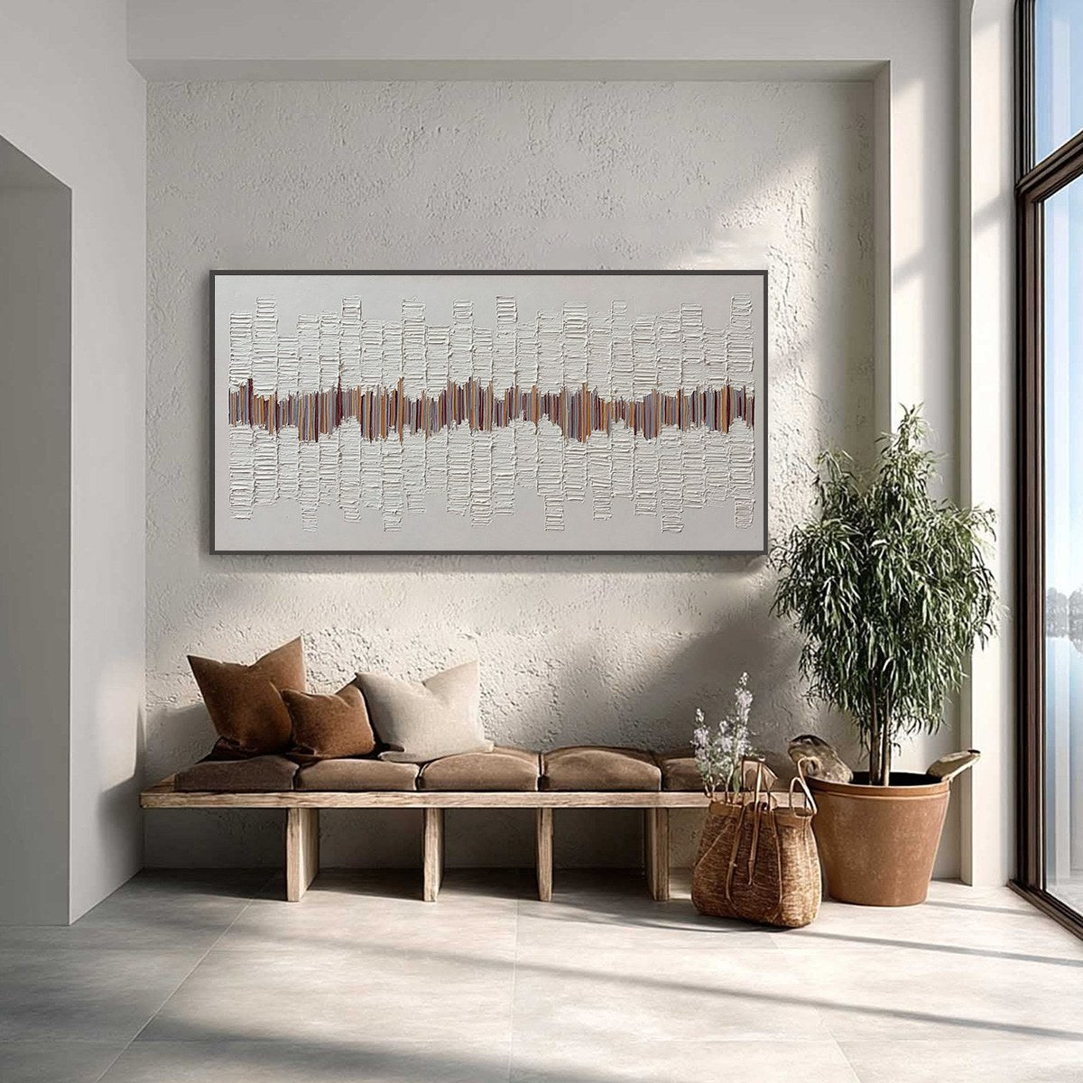 ECHOES IN SILENCE: Large Textured Minimalist Abstract Wall Art - Image 4
