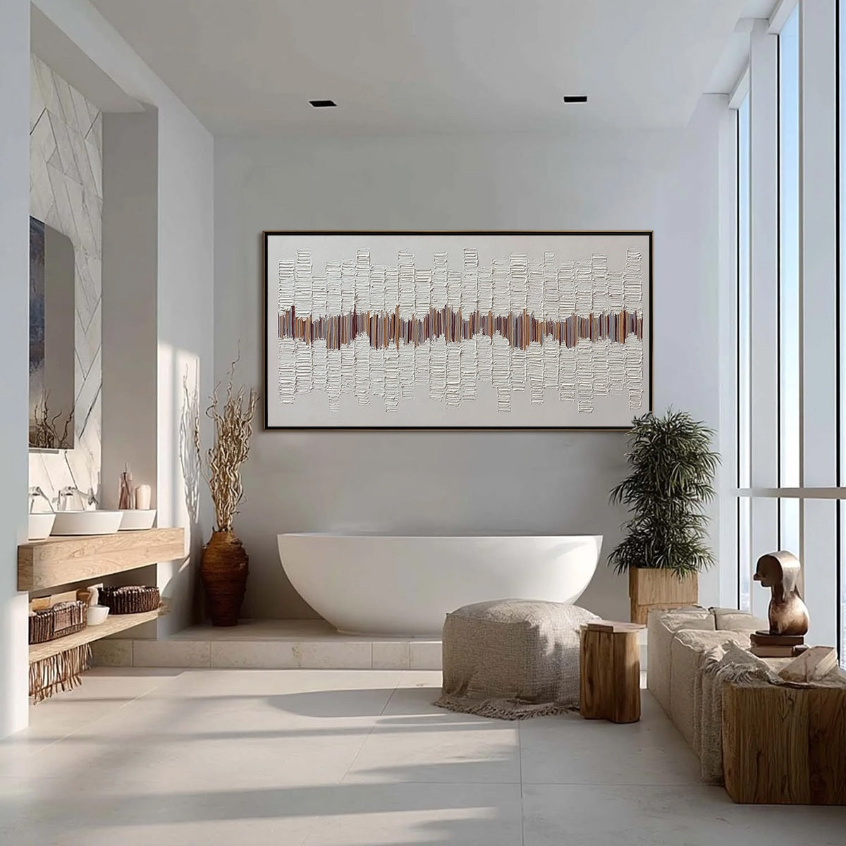ECHOES IN SILENCE: Large Textured Minimalist Abstract Wall Art - Image 6