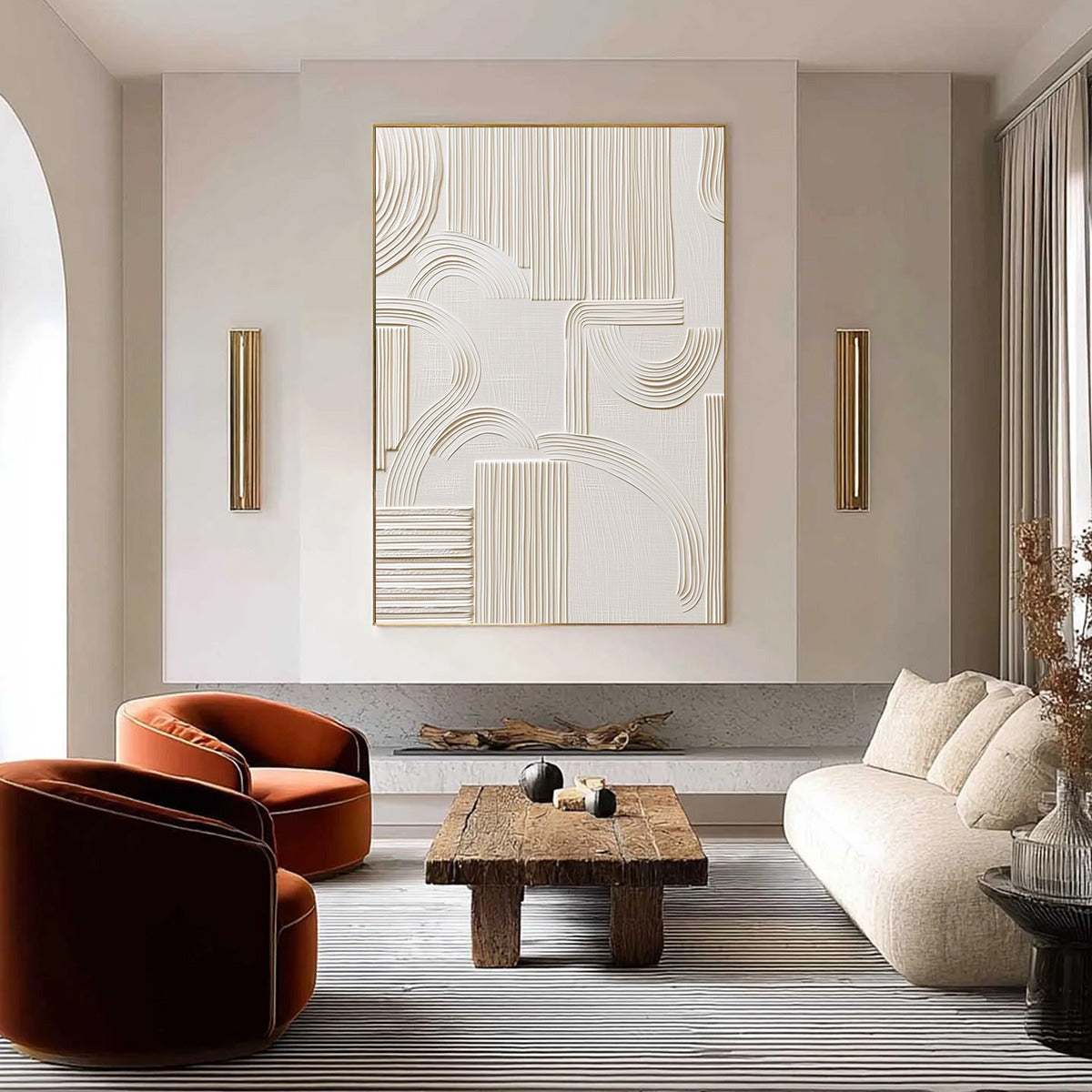 ECHOES IN SILENCE: Textured Wabi-Sabi Minimalist Abstract Wall Art - Image 2