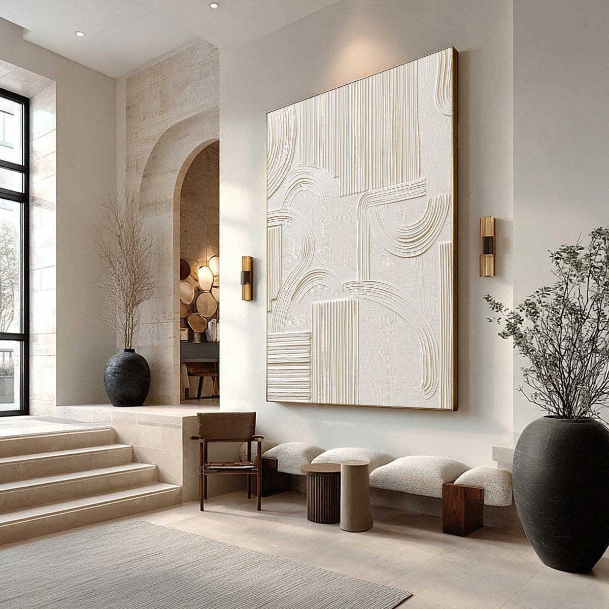 ECHOES IN SILENCE: Textured Wabi-Sabi Minimalist Abstract Wall Art - Image 7