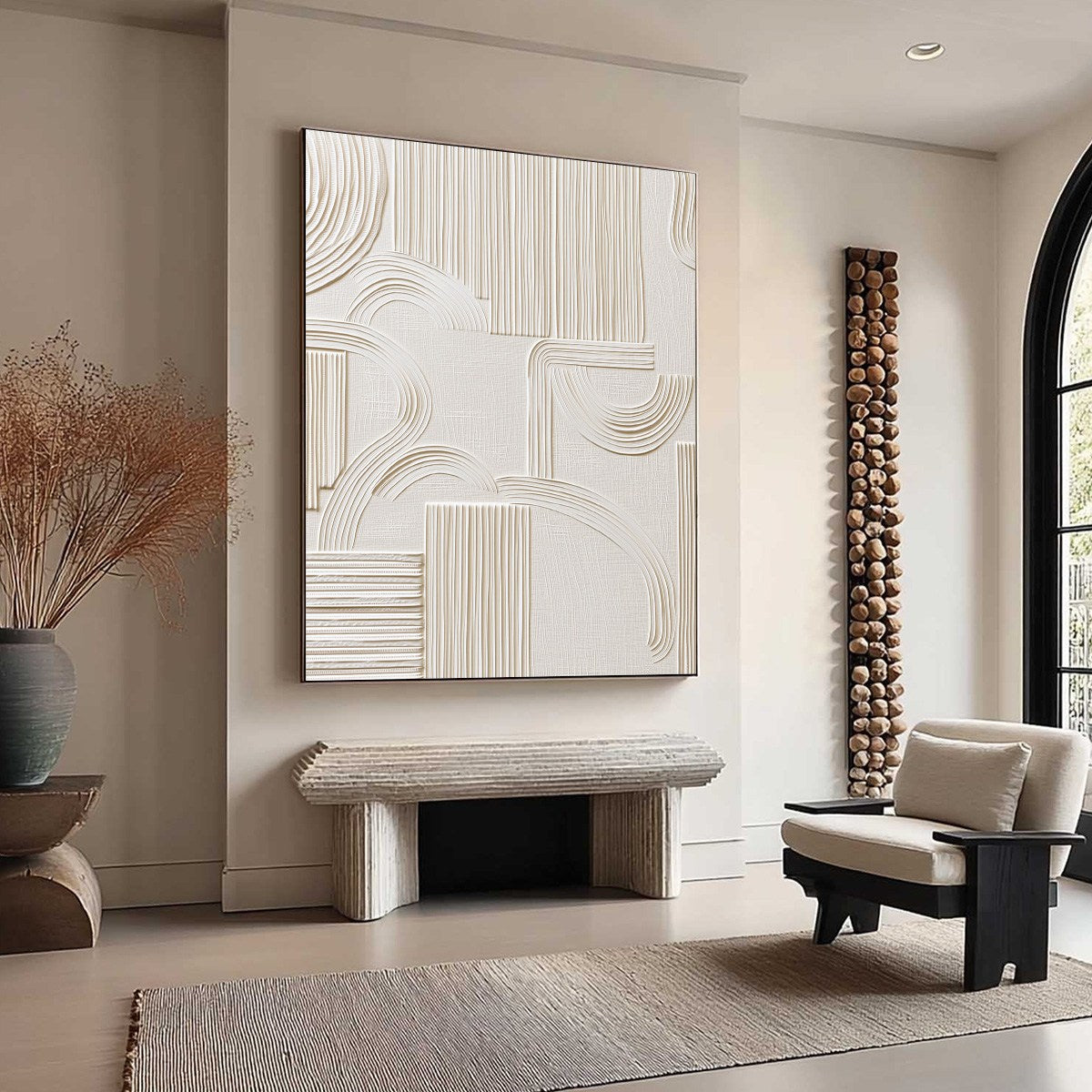 ECHOES IN SILENCE: Textured Wabi-Sabi Minimalist Abstract Wall Art - Image 8