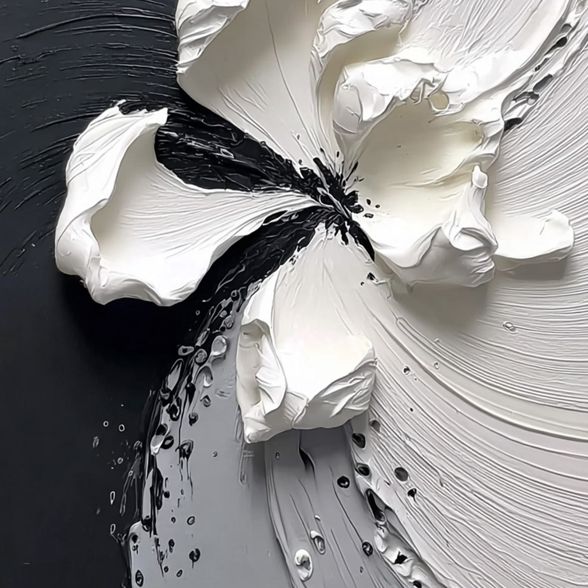 ECHOES IN WHITE: Textured Wabi-Sabi Abstract Floral Wall Art - Image 5