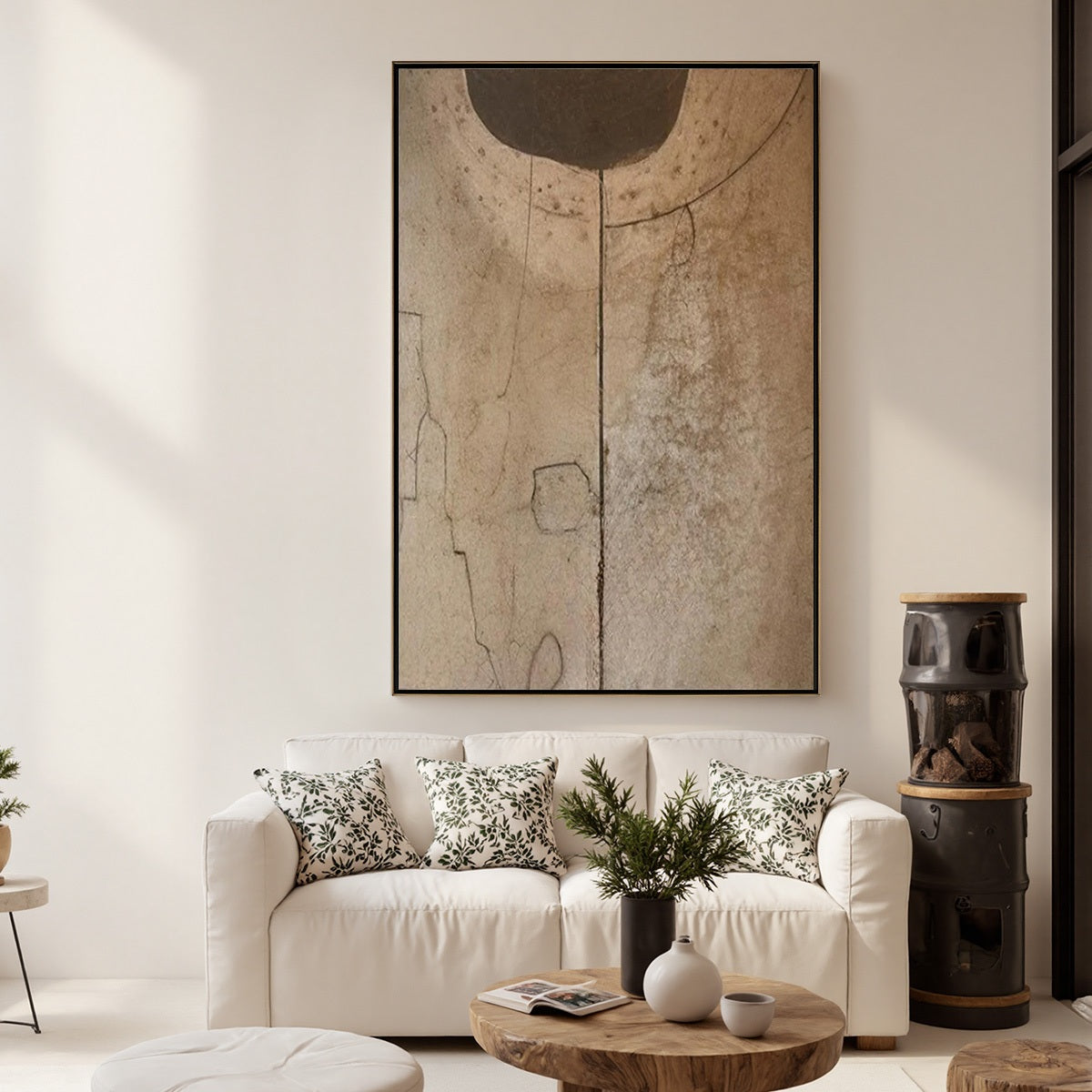 ECHOES OF EARTH: Textured Wabi Sabi Abstract Art for Modern Spaces - Image 4