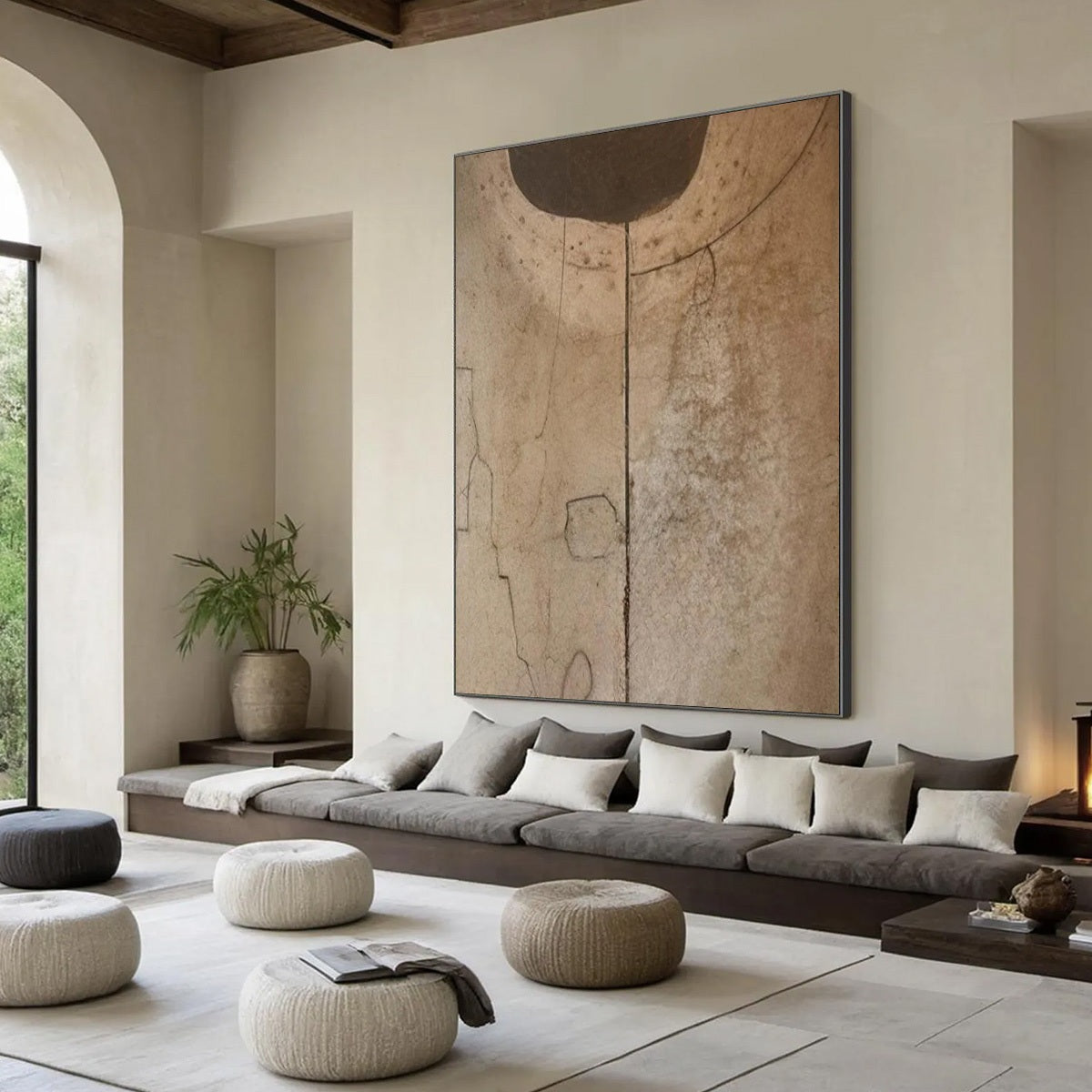 ECHOES OF EARTH: Textured Wabi Sabi Abstract Art for Modern Spaces - Image 8