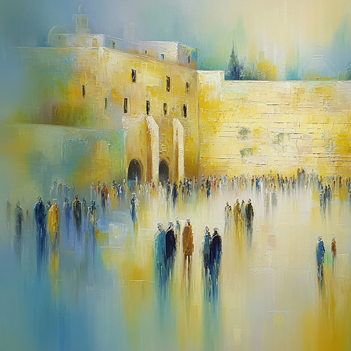 ECHOES OF ETERNITY: Abstract Figurative Cityscape Oil Painting - Image 5