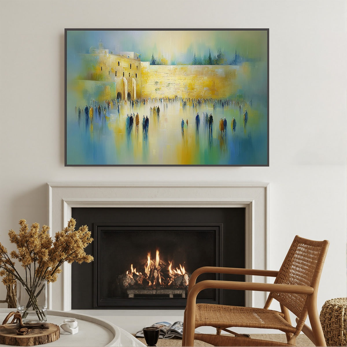 ECHOES OF ETERNITY: Large Figurative Cityscape Oil Painting of a Historic Wall - Image 6