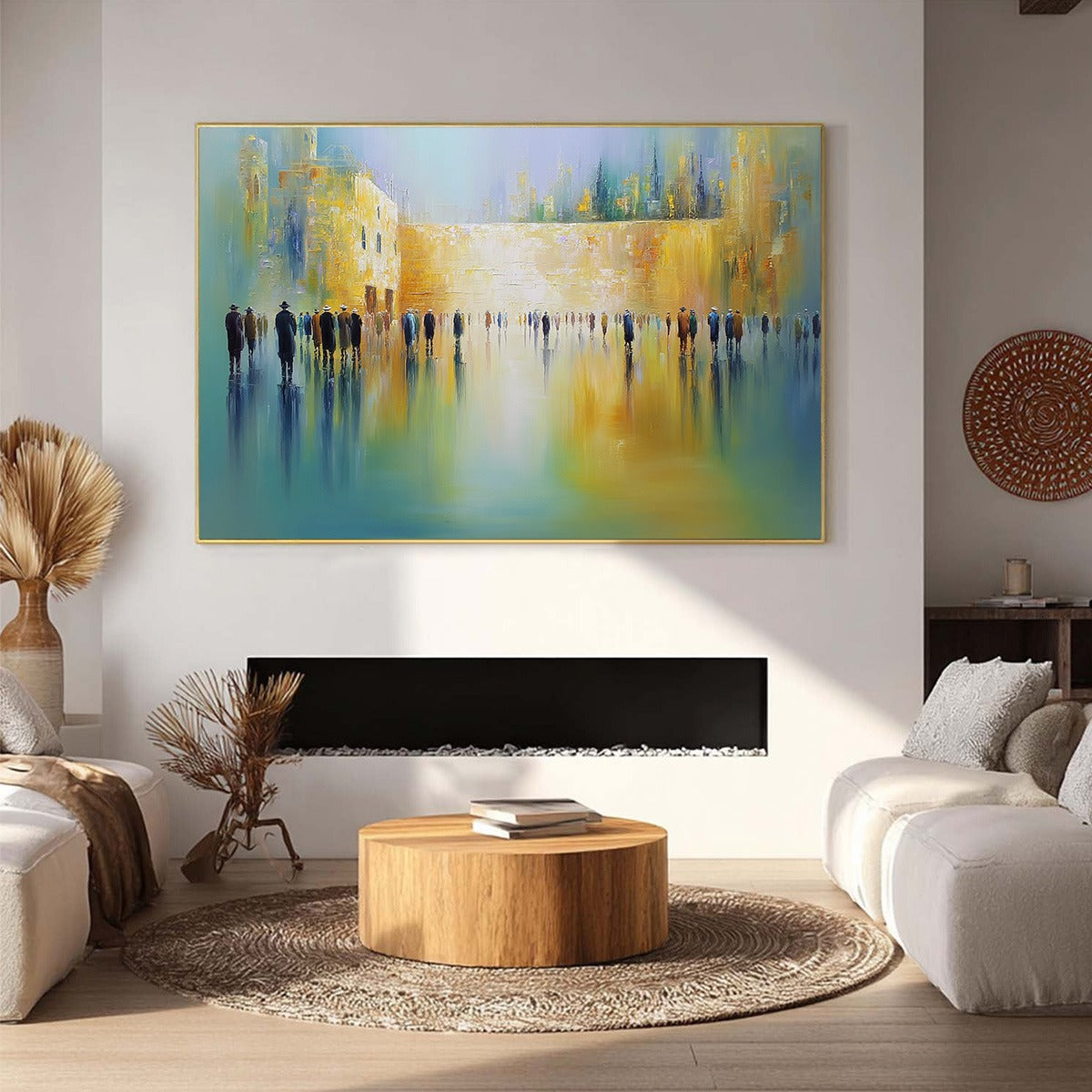 ECHOES OF ETERNITY: Large Figurative Cityscape Oil Painting of a Historic Wall - Image 9