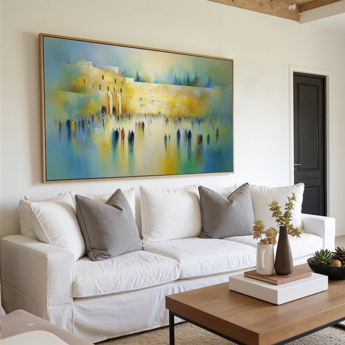 ECHOES OF ETERNITY: Large Figurative Cityscape Oil Painting of a Historic Wall - Image 10