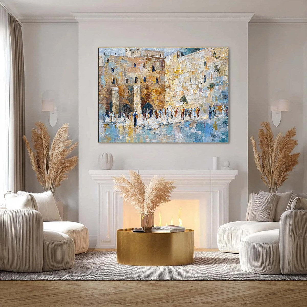 ECHOES OF ETERNITY: Textured Impasto Painting of a Historic Cityscape - Image 4