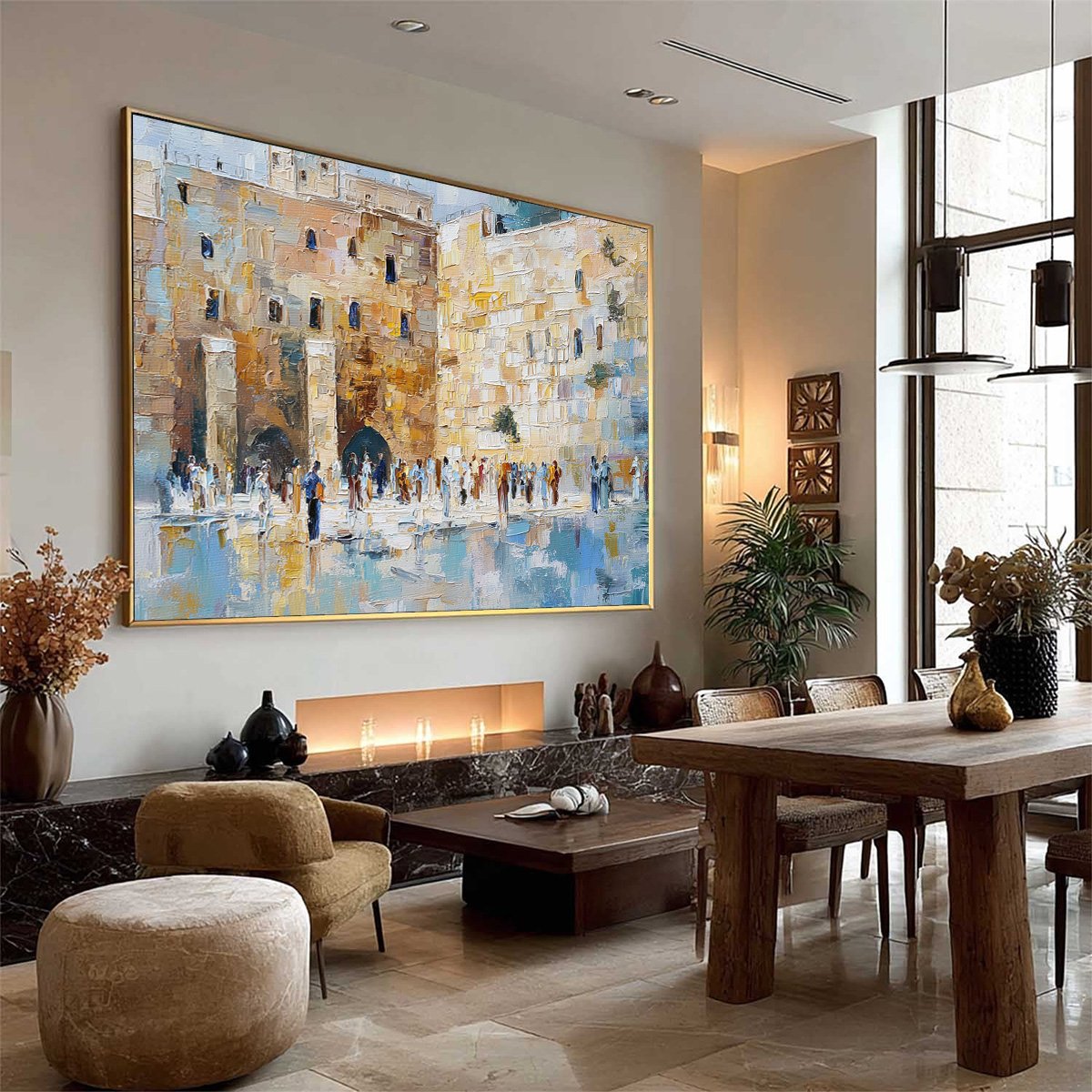 ECHOES OF ETERNITY: Textured Impasto Painting of a Historic Cityscape - Image 8