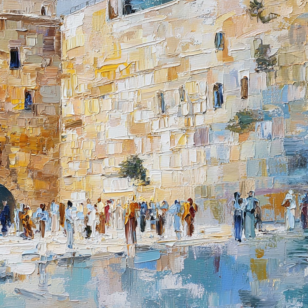 ECHOES OF ETERNITY: Textured Impasto Painting of a Historic Cityscape - Image 5