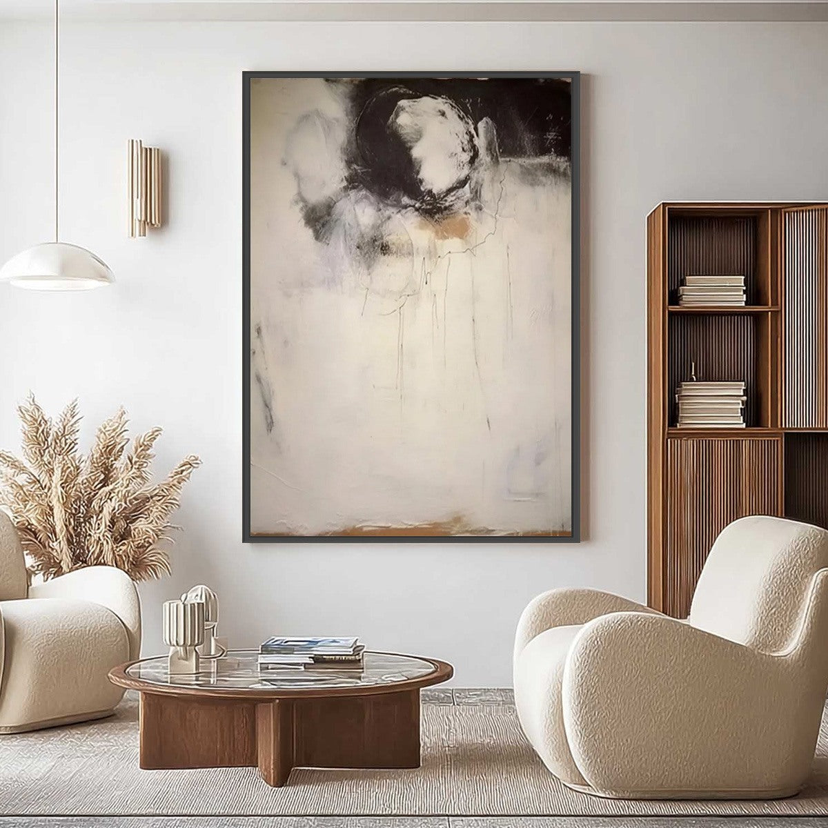 ECHOES OF SILENCE: Large Vertical Wabi Sabi Abstract Painting - Image 2