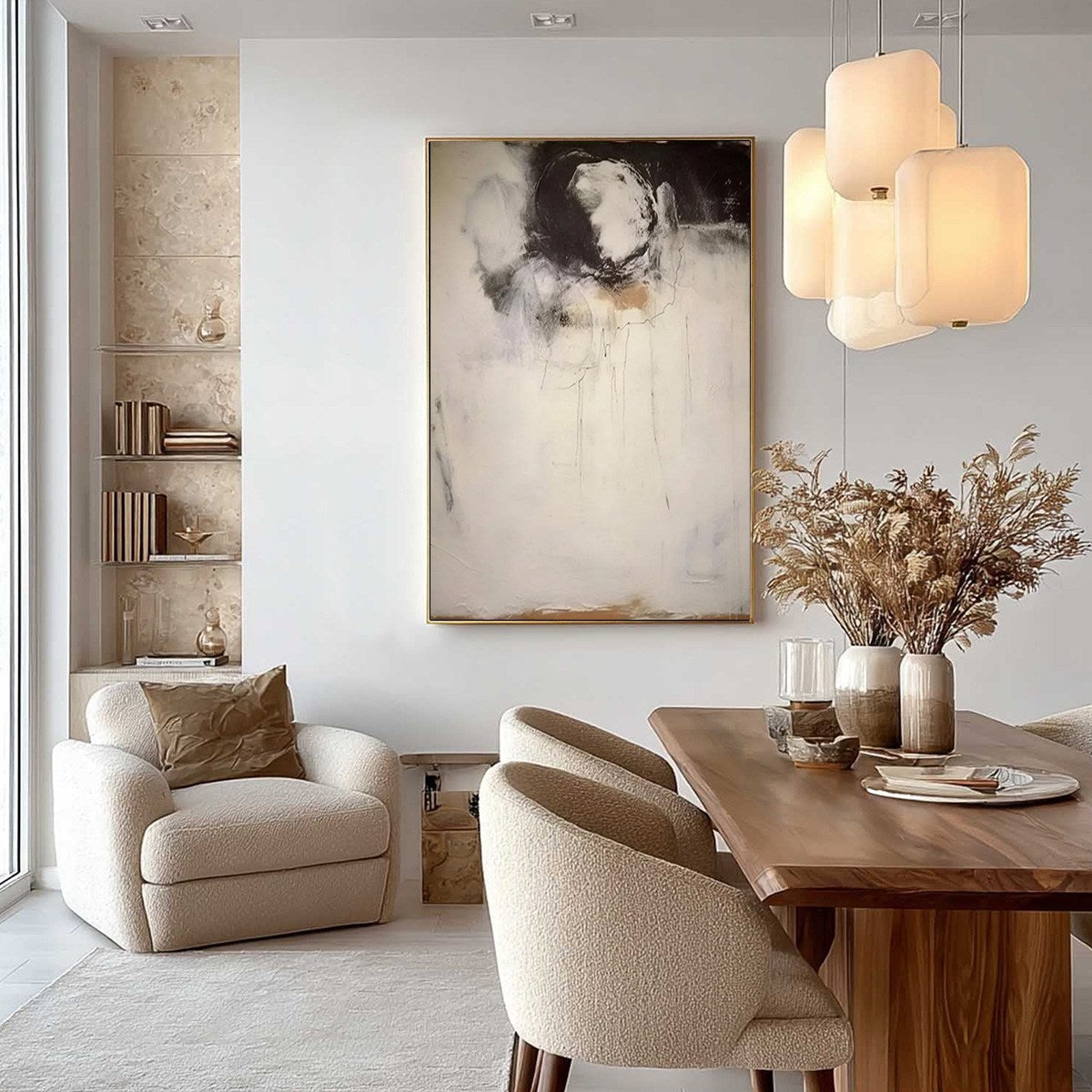 ECHOES OF SILENCE: Large Vertical Wabi Sabi Abstract Painting - Image 4