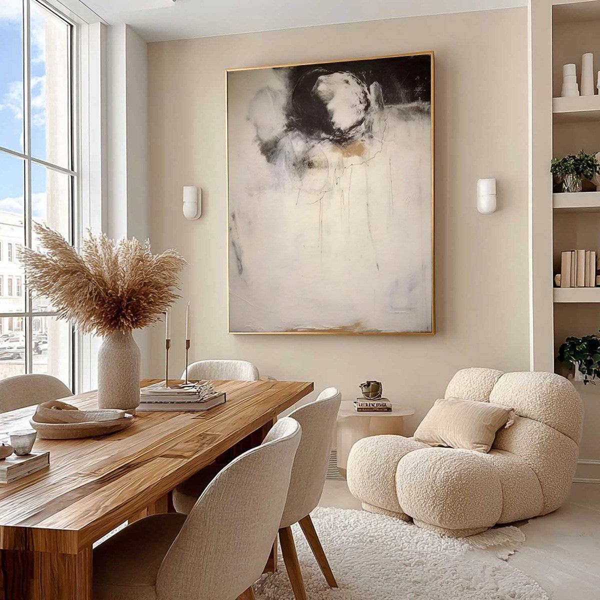 ECHOES OF SILENCE: Large Vertical Wabi Sabi Abstract Painting - Image 7
