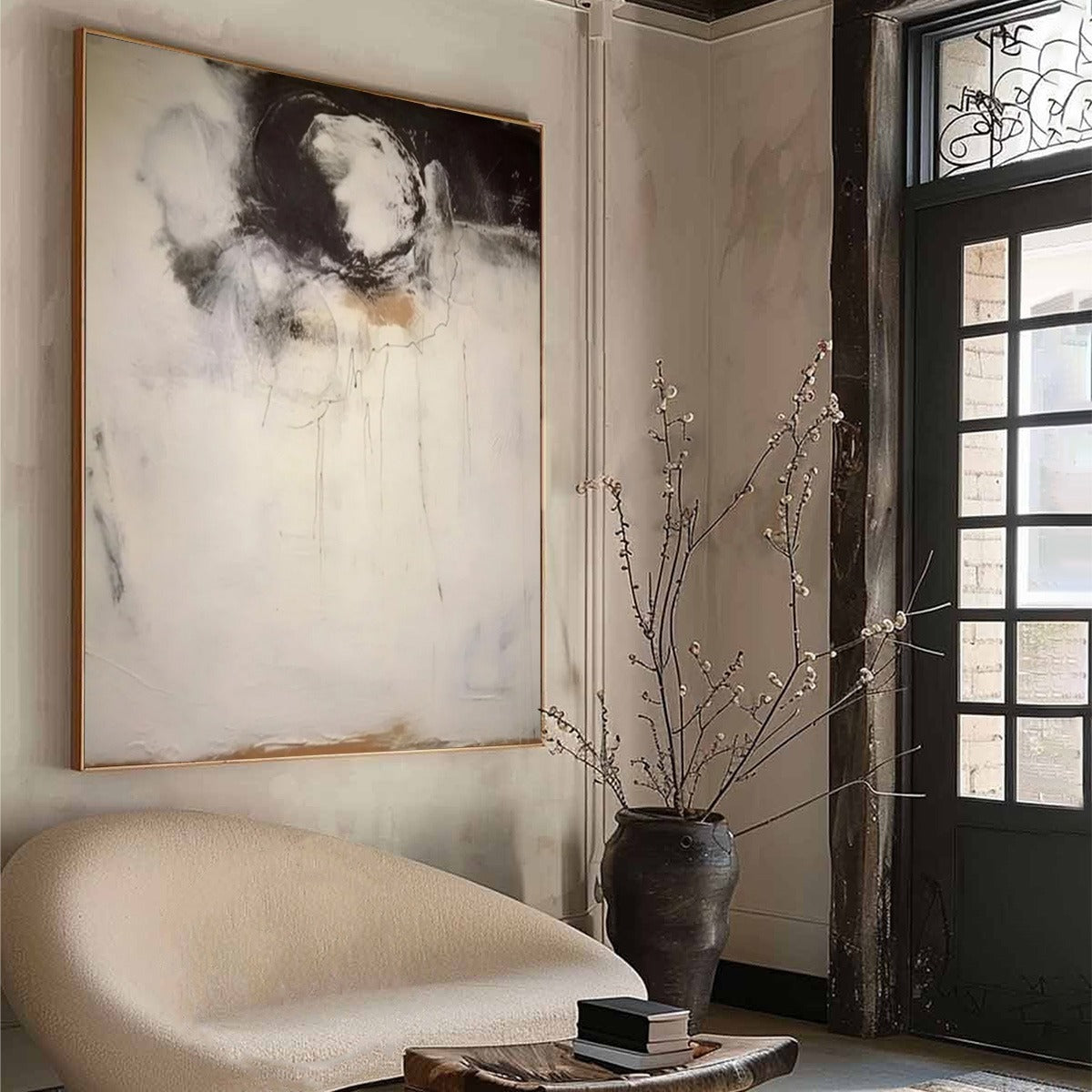 ECHOES OF SILENCE: Large Vertical Wabi Sabi Abstract Painting - Image 8