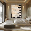 ECHOES OF SILENCE: Vertical Wabi Sabi Abstract Painting in Neutral Tones
