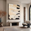 ECHOES OF SILENCE: Vertical Wabi Sabi Abstract Painting in Neutral Tones
