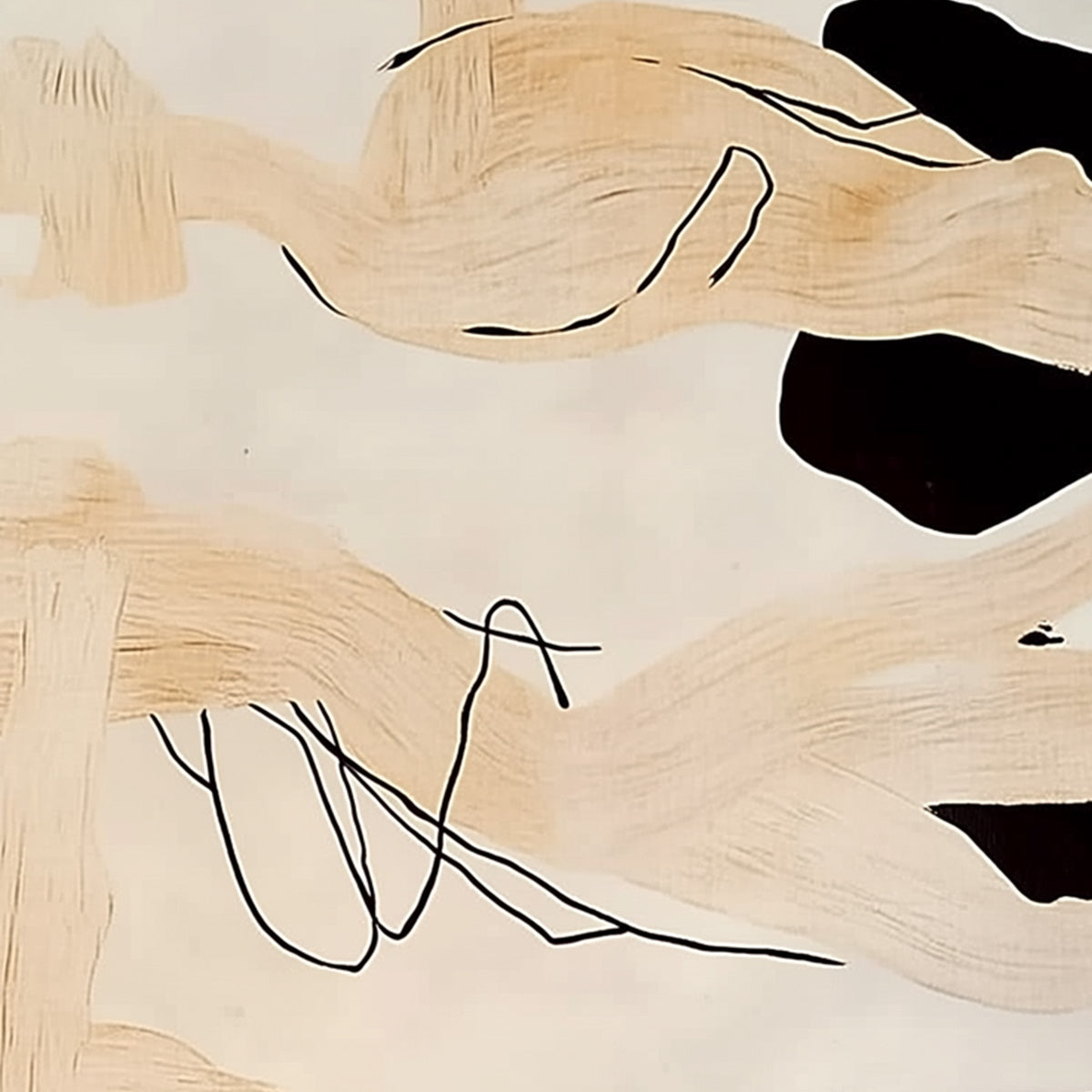 ECHOES OF SILENCE: Vertical Wabi Sabi Abstract Painting in Neutral Tones - Image 3