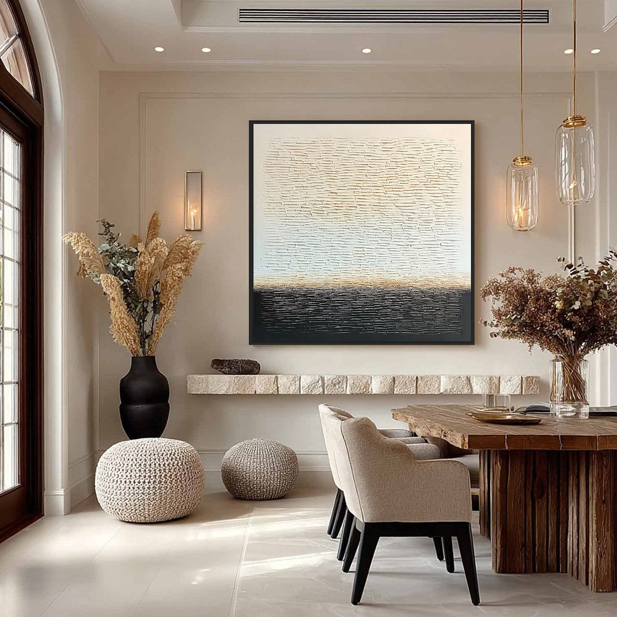 ECHOES OF STILLNESS: Large Square Textured Minimalist Abstract Painting - Image 6
