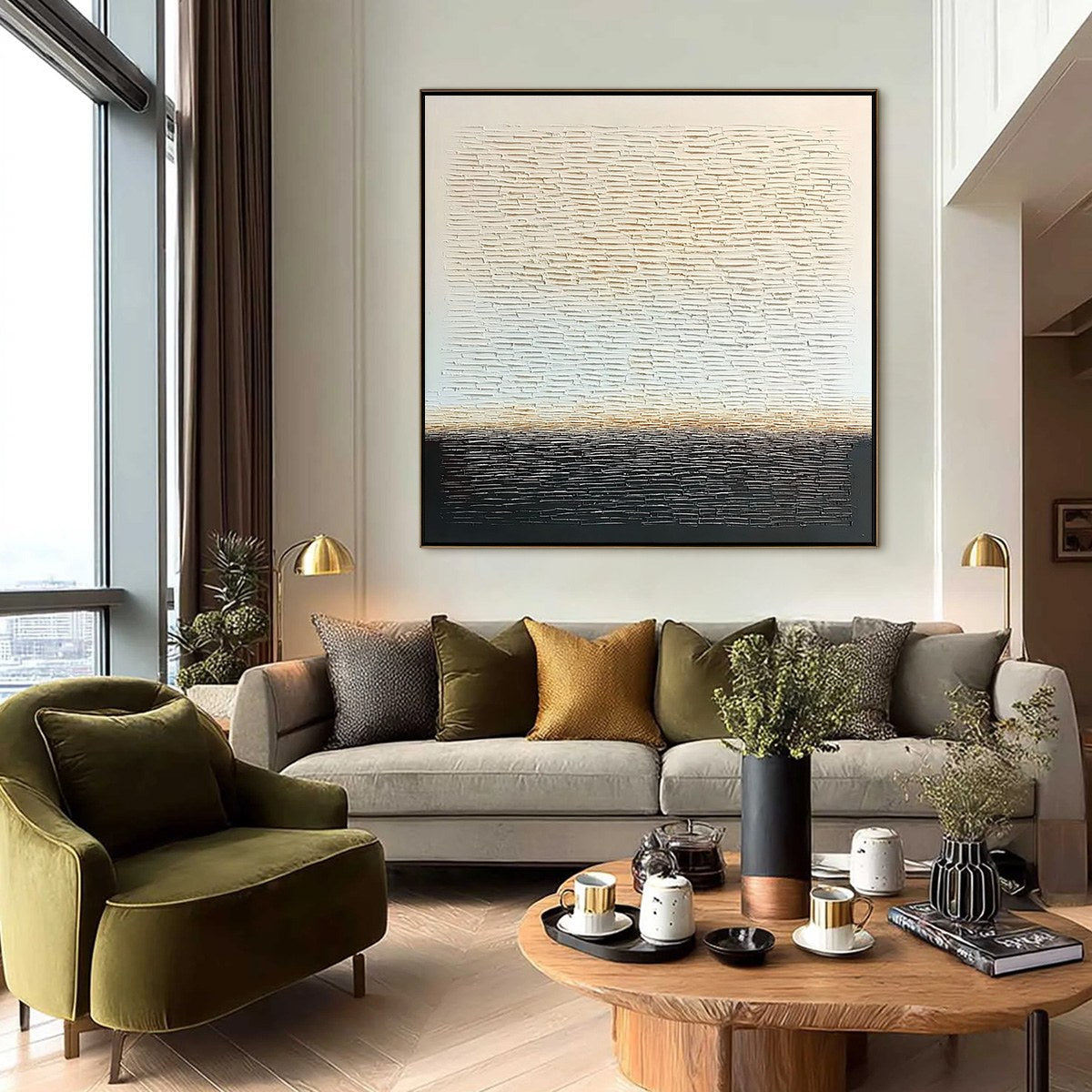 ECHOES OF STILLNESS: Large Square Textured Minimalist Abstract Painting - Image 4