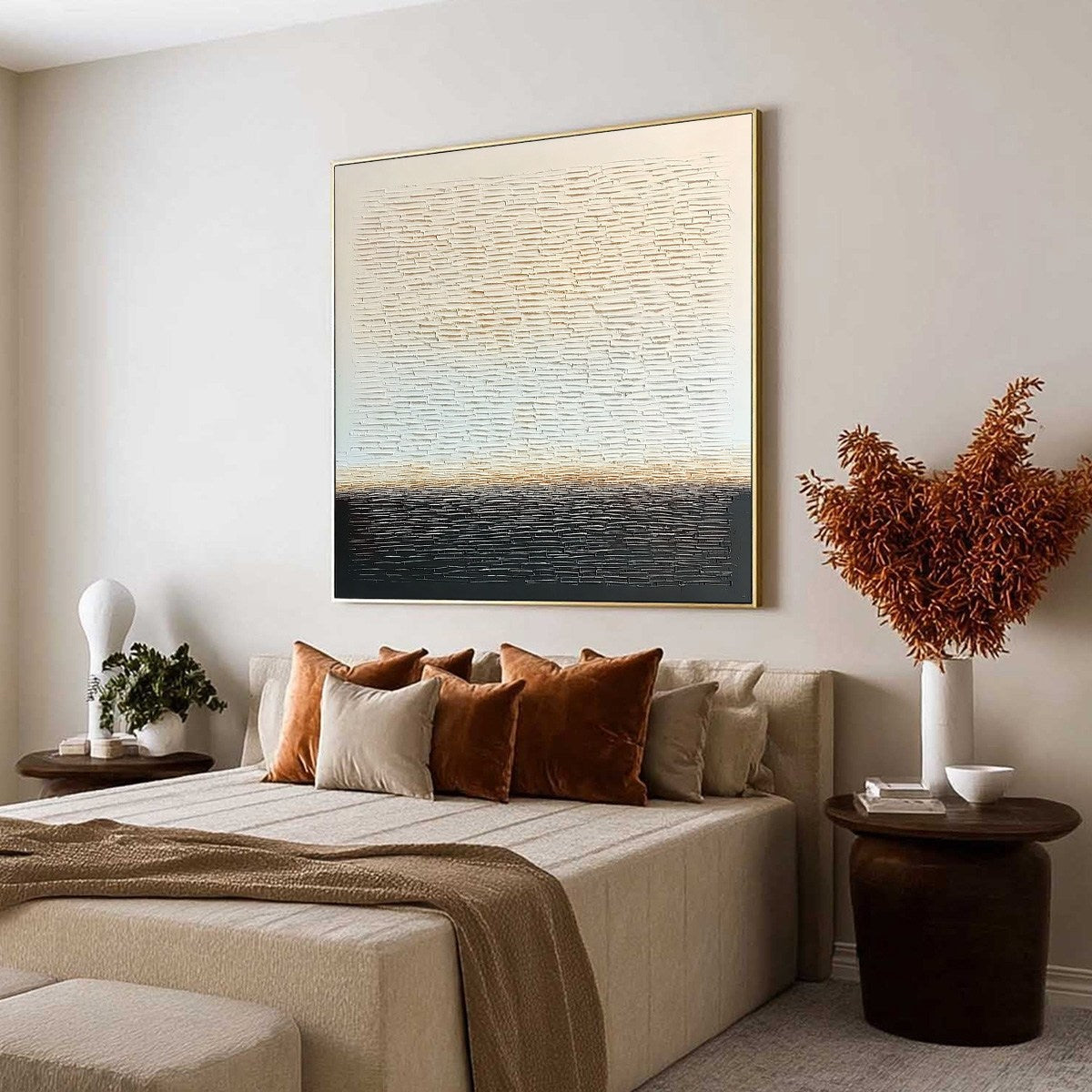 ECHOES OF STILLNESS: Large Square Textured Minimalist Abstract Painting - Image 7