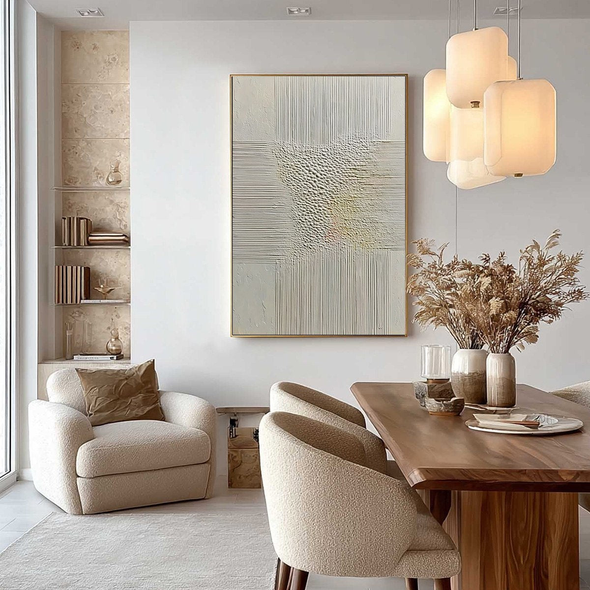 ECHOES OF STILLNESS: Vertical Wabi Sabi Textured Abstract Wall Art - Image 6