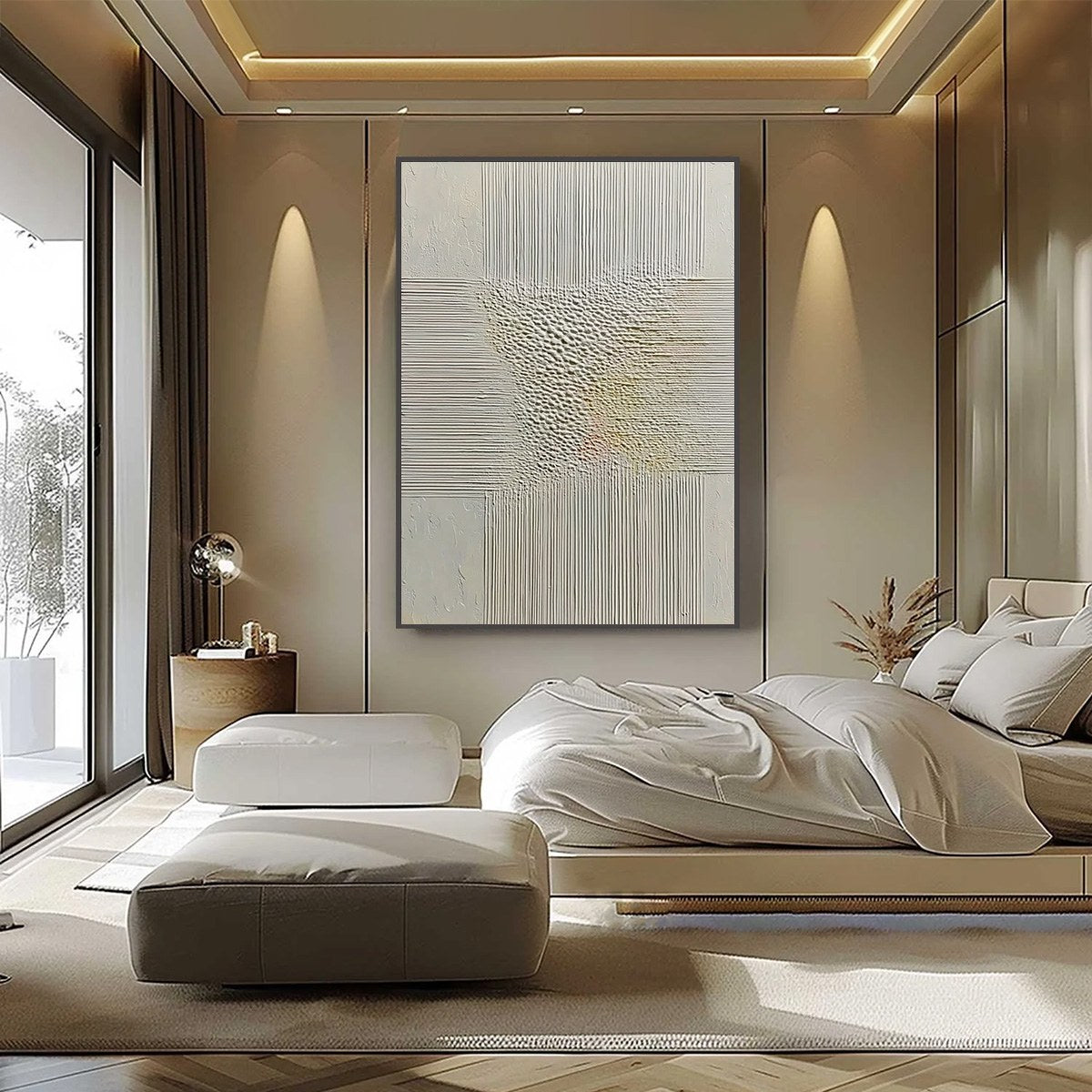 ECHOES OF STILLNESS: Vertical Wabi Sabi Textured Abstract Wall Art - Image 2