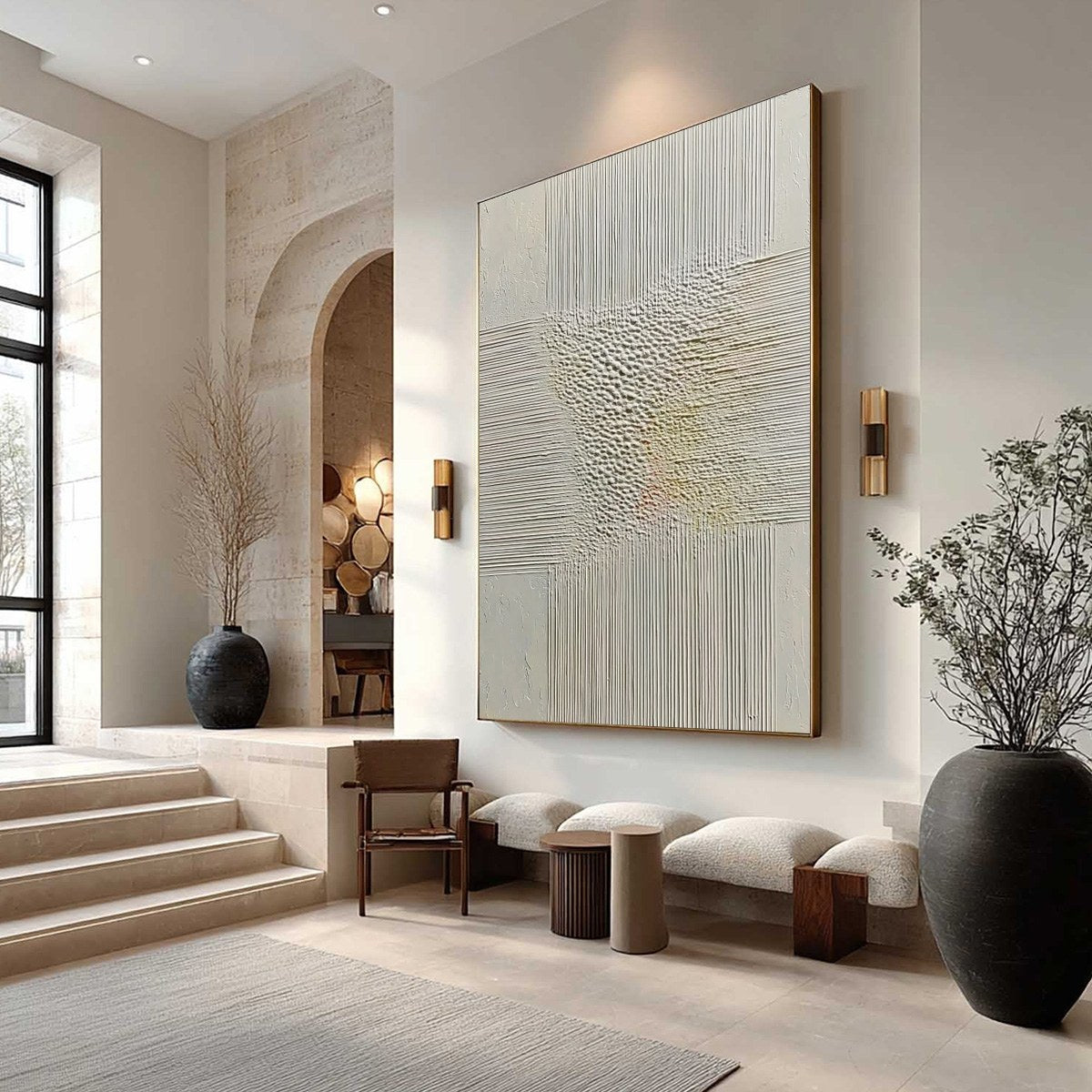 ECHOES OF STILLNESS: Vertical Wabi Sabi Textured Abstract Wall Art - Image 7