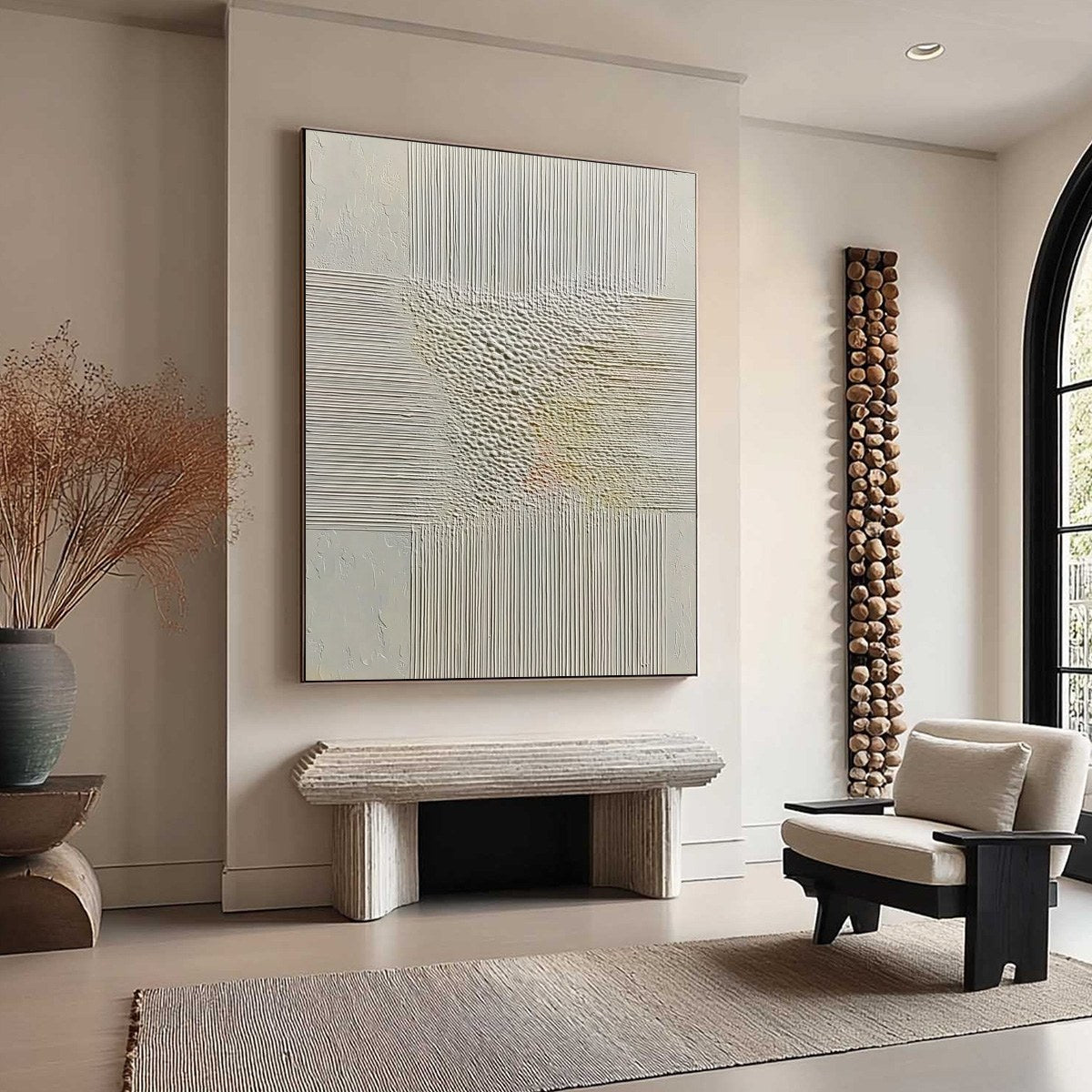 ECHOES OF STILLNESS: Vertical Wabi Sabi Textured Abstract Wall Art - Image 8