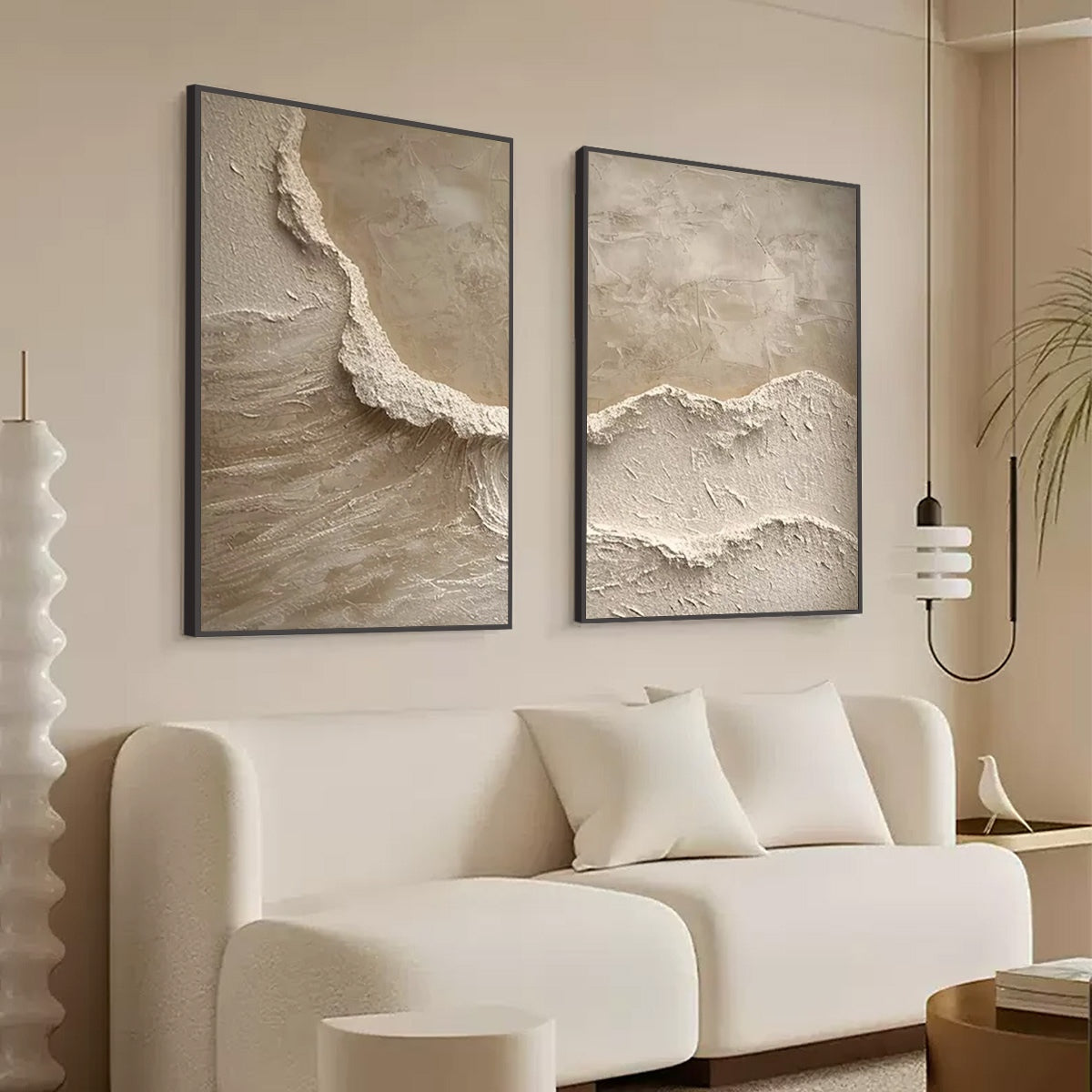ECHOES OF THE SHORE: Wabi Sabi Textured Beach Painting Set - Image 5