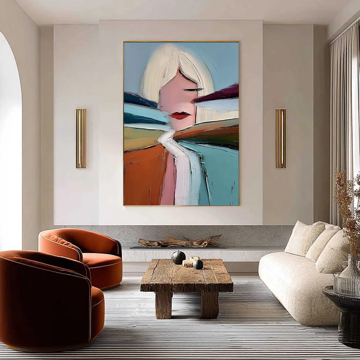 ECLAT: Modern Abstract Portrait Oil Painting with Textured Brushstrokes - Image 4
