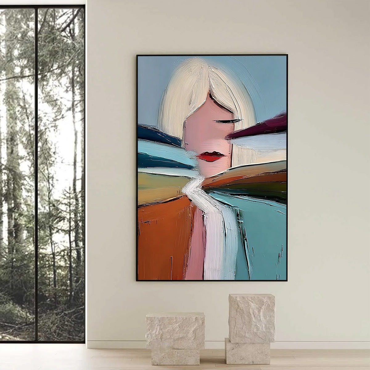 ECLAT: Modern Abstract Portrait Oil Painting with Textured Brushstrokes - Image 2