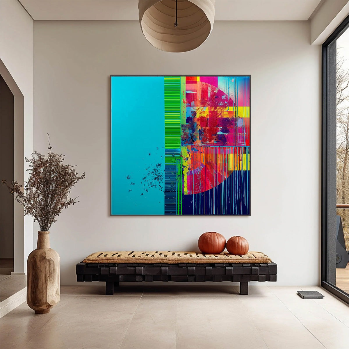 ELECTRIC ECHO: Vibrant Abstract Modern Oil Painting - Image 2