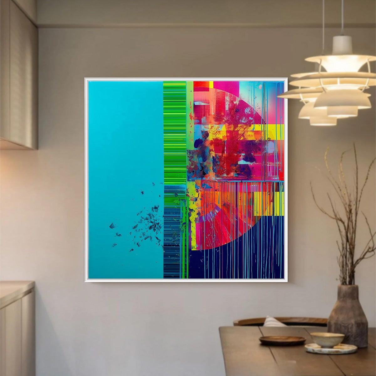 ELECTRIC ECHO: Vibrant Abstract Modern Oil Painting - Image 8