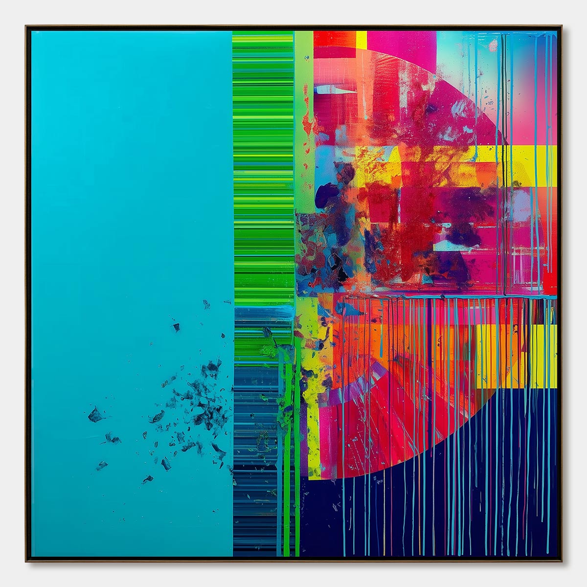 ELECTRIC ECHO: Vibrant Abstract Modern Oil Painting