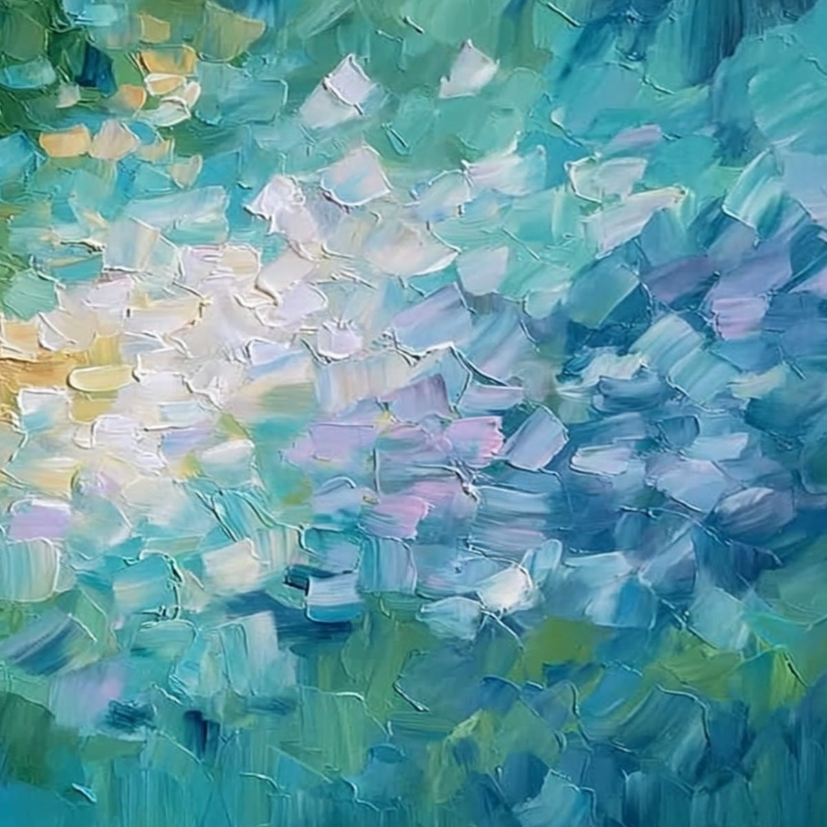 EMERALD BLOOM: Colorful Textured Abstract Floral Palette Knife Painting - Image 5