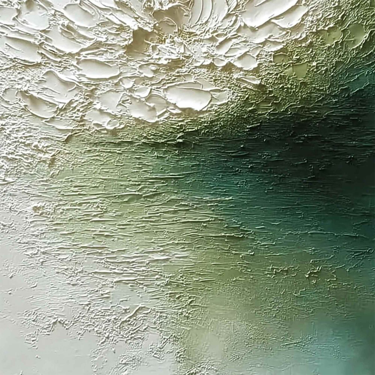 EMERALD BLOOM: Textured Wabi Sabi Floral Abstract Wall Art - Image 5