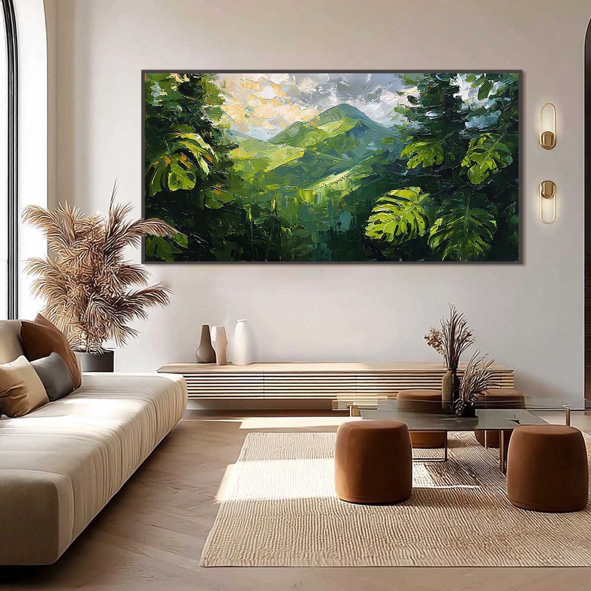 EMERALD ESCAPE: Lush Impasto Painting of a Verdant Mountain Valley - Image 6