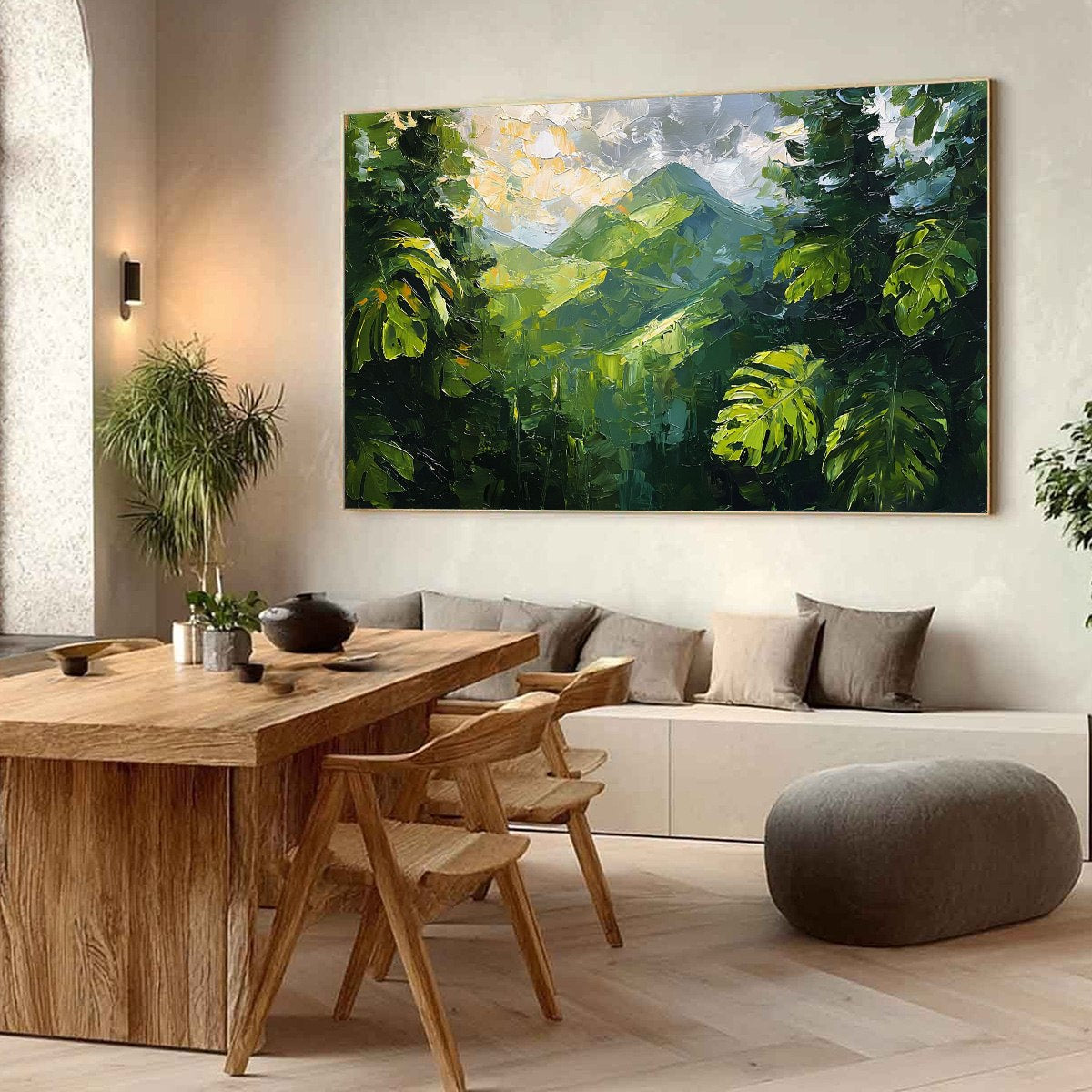 EMERALD ESCAPE: Lush Impasto Painting of a Verdant Mountain Valley - Image 7
