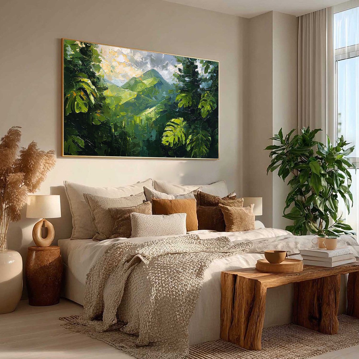 EMERALD ESCAPE: Lush Impasto Painting of a Verdant Mountain Valley - Image 8