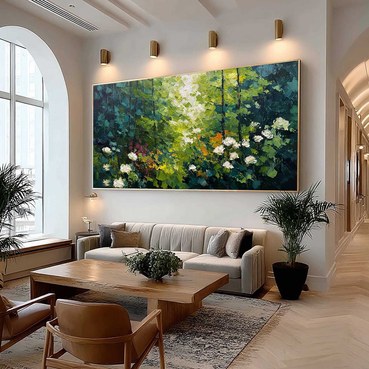 EMERALD GLADE: Textured Palette Knife Forest Landscape Painting - Image 7
